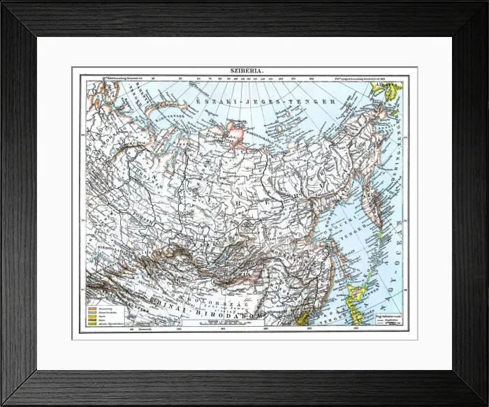 Framed Print : Antique map of Siberia Framed Print : Antique map of Siberia