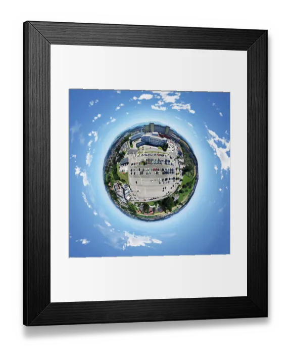 Framed Print : 360A Little Planet of Buildings in Fribourg, Switzerland Framed Print : 360A Little Planet of Buildings in Fribourg, Switzerland