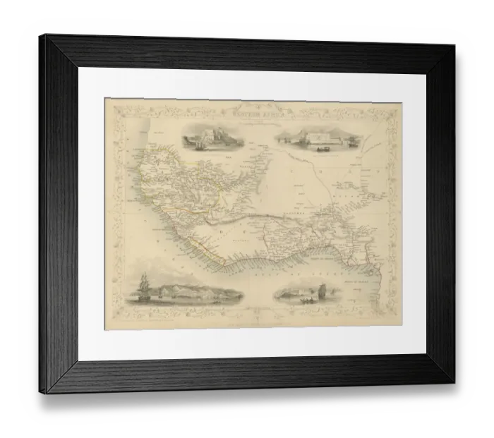 Framed Print : Map of Western Africa 1851 Framed Print : Map of Western Africa 1851