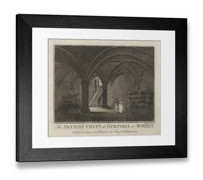 Framed Print : Engraving of The Ancient Crypt at Guilford, England Framed Print : Engraving of The Ancient Crypt at Guilford, England