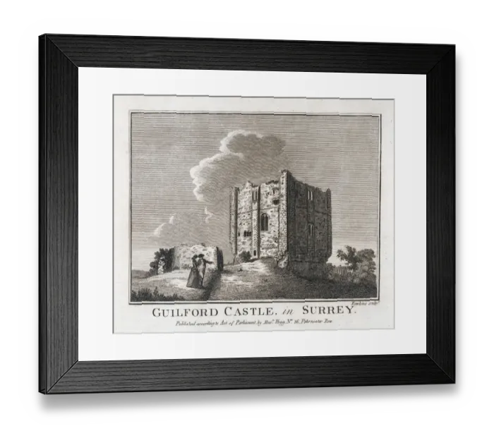 Framed Print : Antique Engraving of Guilford Castle, Surrey, England Framed Print : Antique Engraving of Guilford Castle, Surrey, England