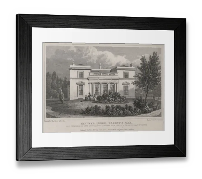 Framed Print : Antique Engraving of a Lodge in Regents Park Framed Print : Antique Engraving of a Lodge in Regents Park
