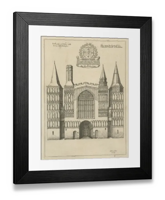 Framed Print : The West Prospect of Rochester Cathedral, 1660 Framed Print : The West Prospect of Rochester Cathedral, 1660