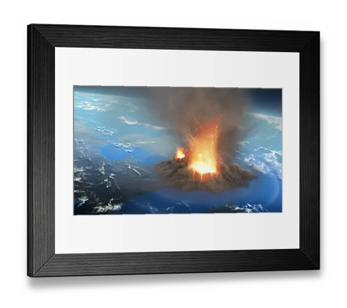 Framed Print : Supervolcano erupting, illustration Framed Print : Supervolcano erupting, illustration