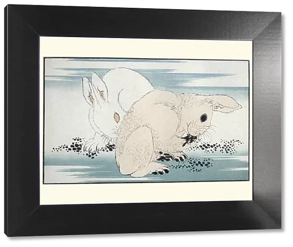 Japanesse Art, Hares by Hokusai