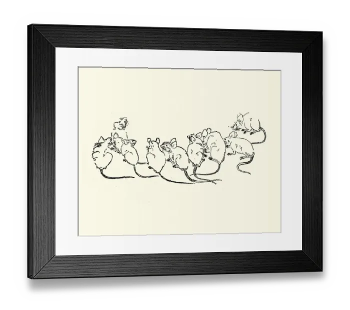 Framed Print : Japanesse Art, Swarm of Rats or Mice, 19th Century Framed Print : Japanesse Art, Swarm of Rats or Mice, 19th Century