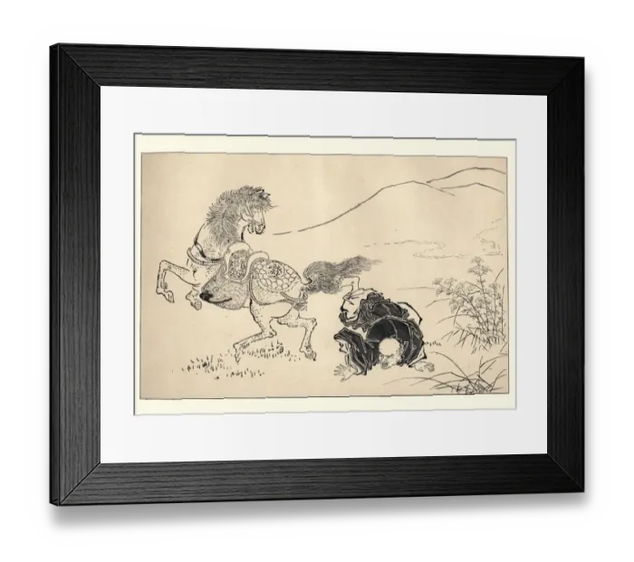 Framed Print : Japanesse Art, The Horseman Unhorsed, by Ittsho Framed Print : Japanesse Art, The Horseman Unhorsed, by Ittsho