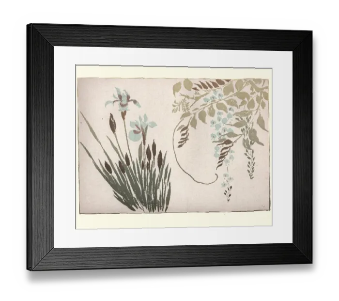 Framed Print : Japanese Art, Flowers by Massayoshi