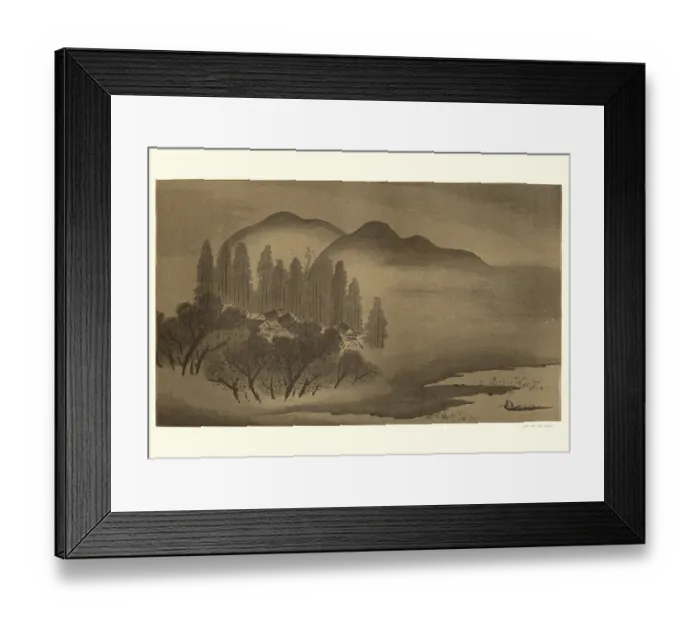 Framed Print : Japanese Art, Landscape by Gueami