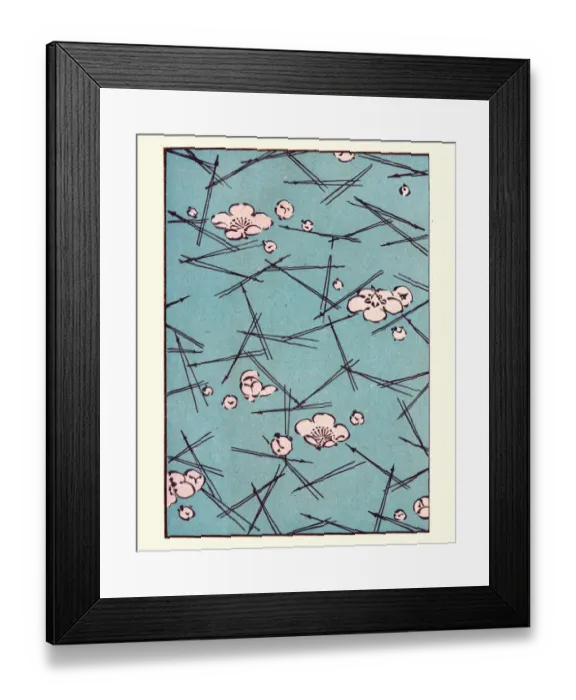 Framed Print : Japanese art, Flowers on ice pattern, 19th Century Framed Print : Japanese art, Flowers on ice pattern, 19th Century