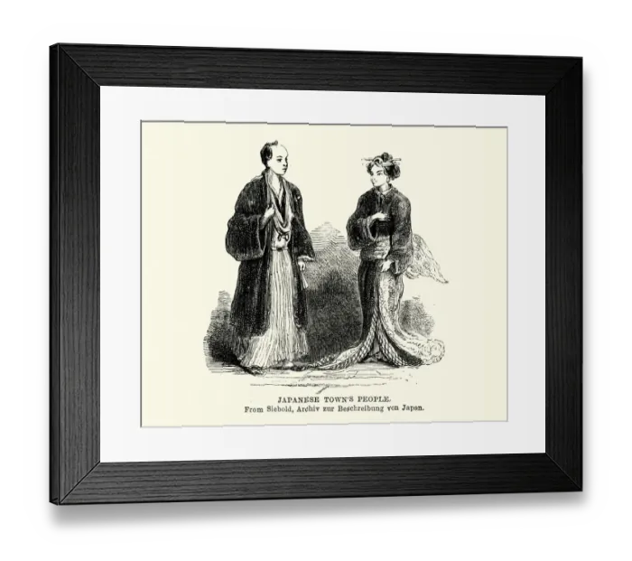 Framed Print : Historical fashions, Man and Woman of Japan, 19th Century Framed Print : Historical fashions, Man and Woman of Japan, 19th Century