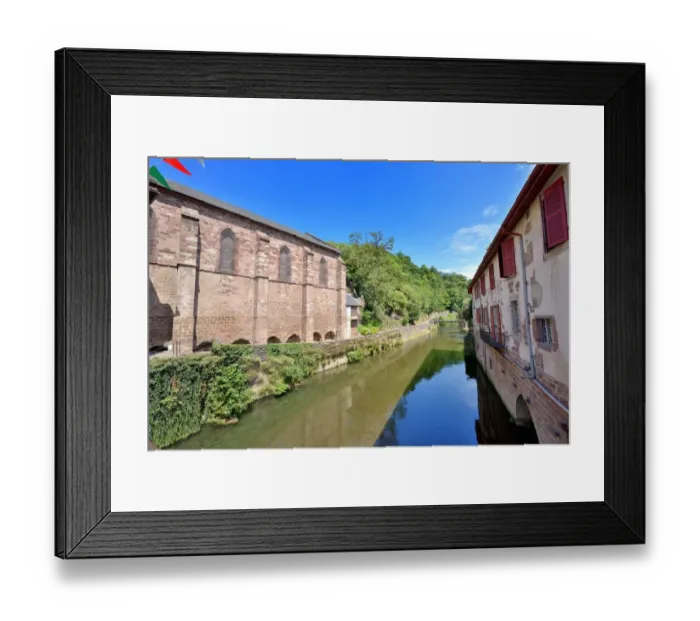 Framed Print : Saint Jean Pied-de-Port, River Reflection Framed Print : Saint Jean Pied-de-Port, River Reflection