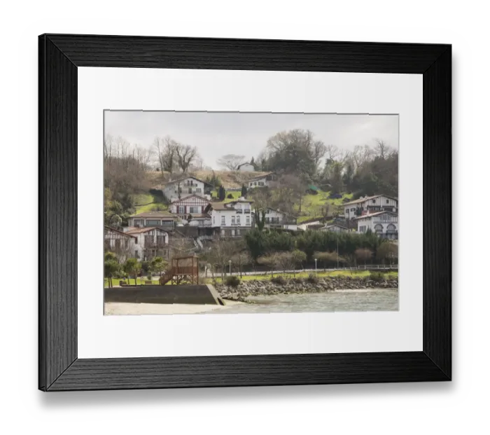 Framed Print : Traditional houses in Hendaye, French Basque Country Framed Print : Traditional houses in Hendaye, French Basque Country