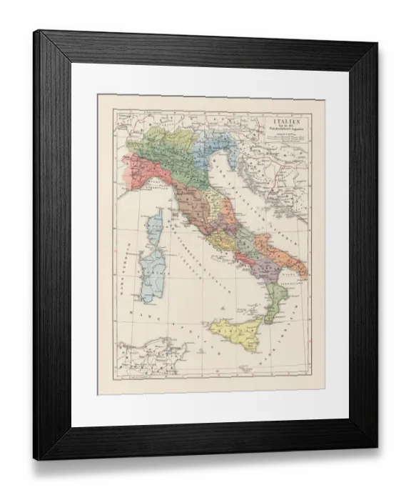 Framed Print : Italy until the time of Emperor Augustus, lithograph, published 1897 Framed Print : Italy until the time of Emperor Augustus, lithograph, published 1897
