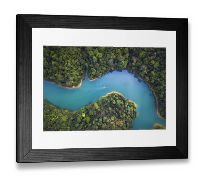 Framed Print : Bird eye view of Surat Thani fly in the morning Framed Print : Bird eye view of Surat Thani fly in the morning