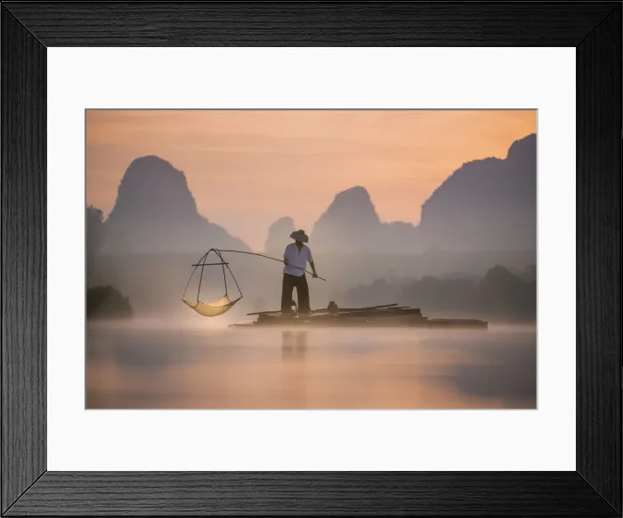 Framed Print : Fishing at Nong Talay in Krabi, Thailand in the morning Framed Print : Fishing at Nong Talay in Krabi, Thailand in the morning