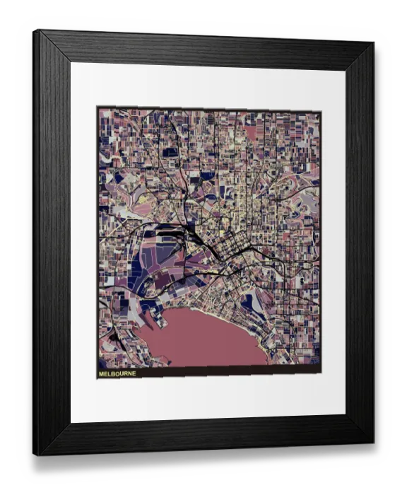 Framed Print : Melbourne city art map background Framed Print : Melbourne city art map background