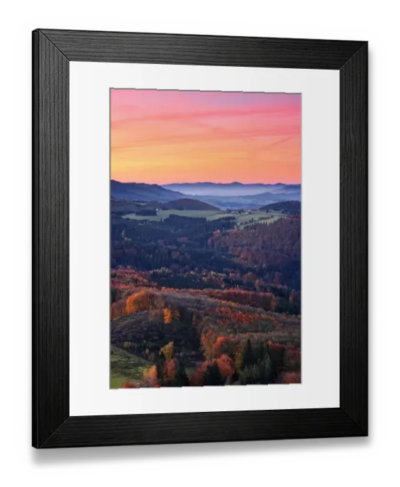 Framed Print : Orange sunset of Milseburg, Rhon Framed Print : Orange sunset of Milseburg, Rhon