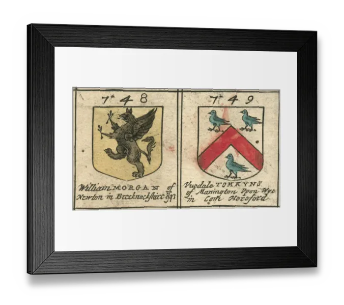Framed Print : Coat of arms 17th century Morgan and Tomkins Framed Print : Coat of arms 17th century Morgan and Tomkins