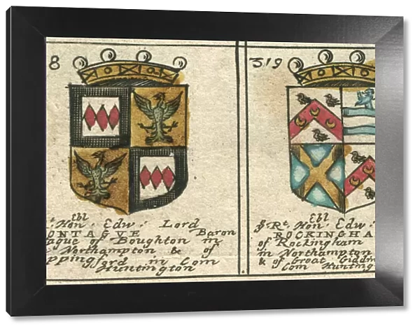 Armorials copperplate 17th century Montague and Rockingham