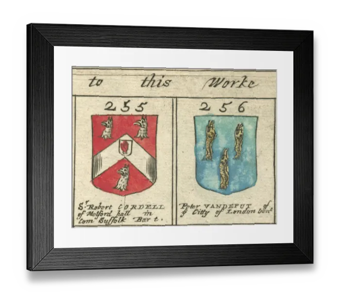 Framed Print : Coat of arms 17th century Cordell and Vandeput