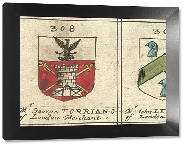 Coat of arms 17th century Torriano and Lethieullier