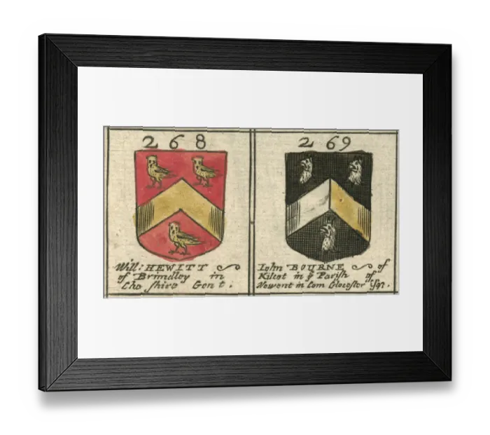 Framed Print : Coat of arms 17th century Hewitt and Bourne Framed Print : Coat of arms 17th century Hewitt and Bourne