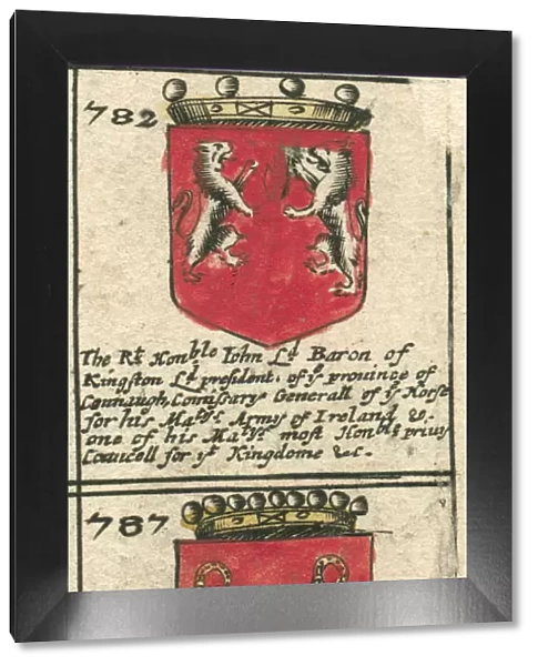 King Kingston and Scudamore coat of arms copperplate 17th century