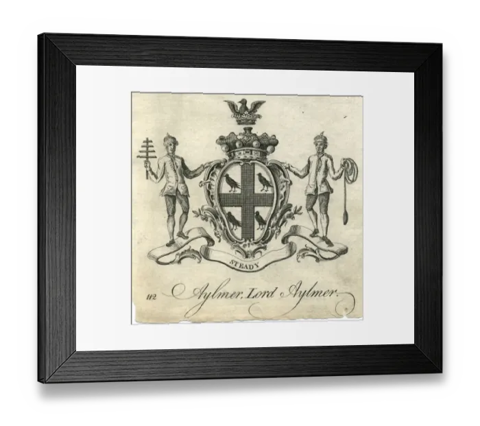 Framed Print : Coat of arms Lord Aylmer 18th century Framed Print : Coat of arms Lord Aylmer 18th century