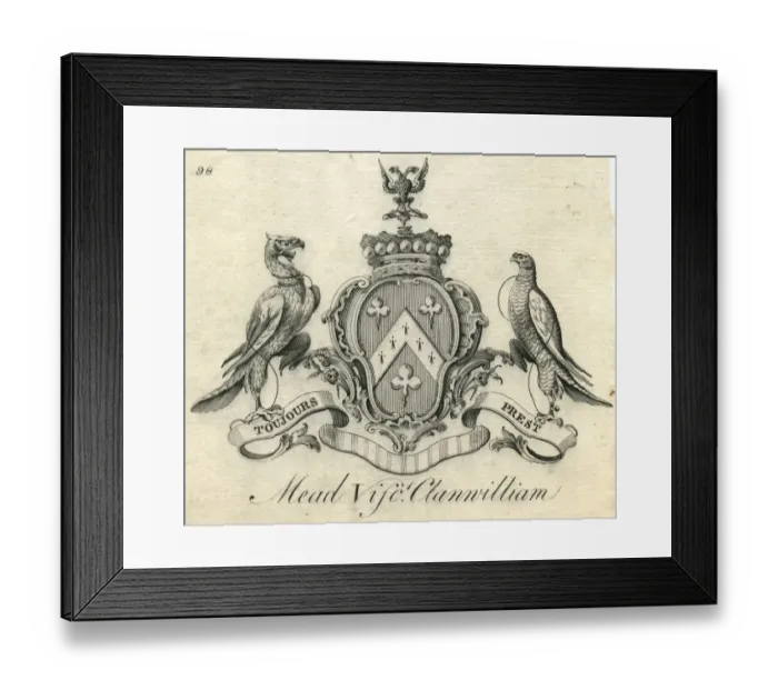 Framed Print : Coat of arms Mead Viscount Clanwilliam 18th century Framed Print : Coat of arms Mead Viscount Clanwilliam 18th century