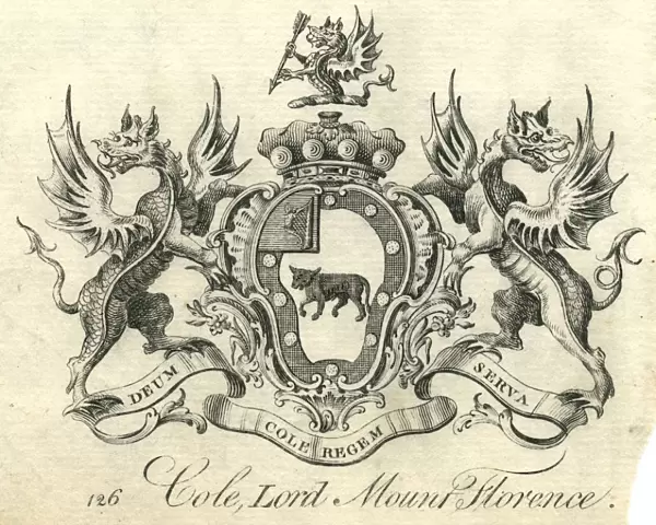 Coat of arms Cole, Lord Mount Florence 18th century