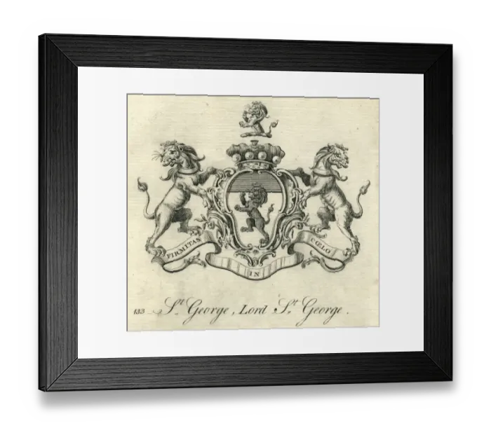 Framed Print : Coat of arms Lord St. George 18th century Framed Print : Coat of arms Lord St. George 18th century