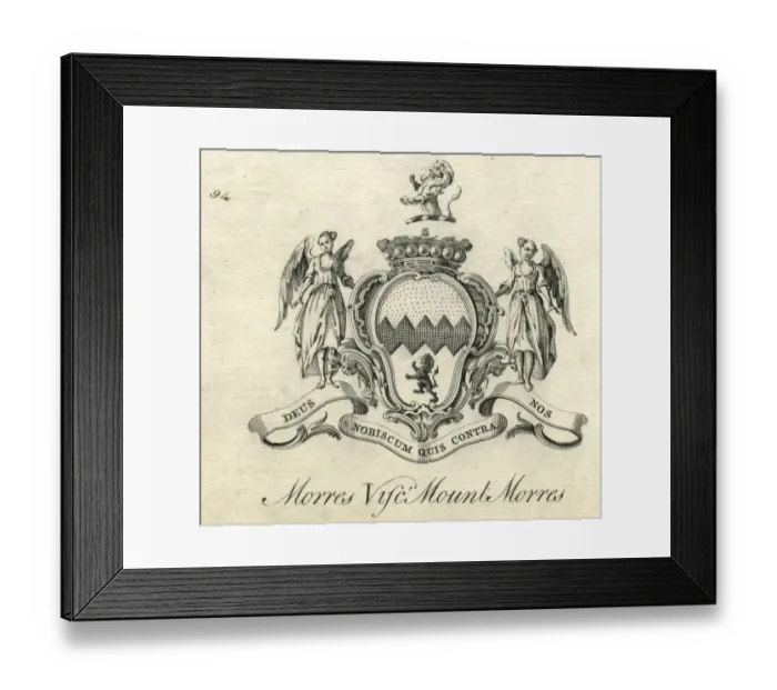 Framed Print : Coat of arms Viscount Mount Morres Mountmorres 18th century Framed Print : Coat of arms Viscount Mount Morres Mountmorres 18th century