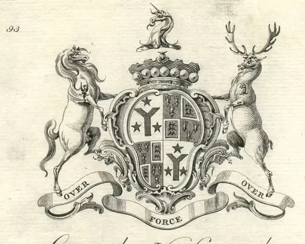 Coat of arms Viscount Conyngham Cunningham 18th century
