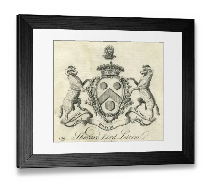 Framed Print : Coat of arms Sherard Lord Leitrim 18th century Framed Print : Coat of arms Sherard Lord Leitrim 18th century