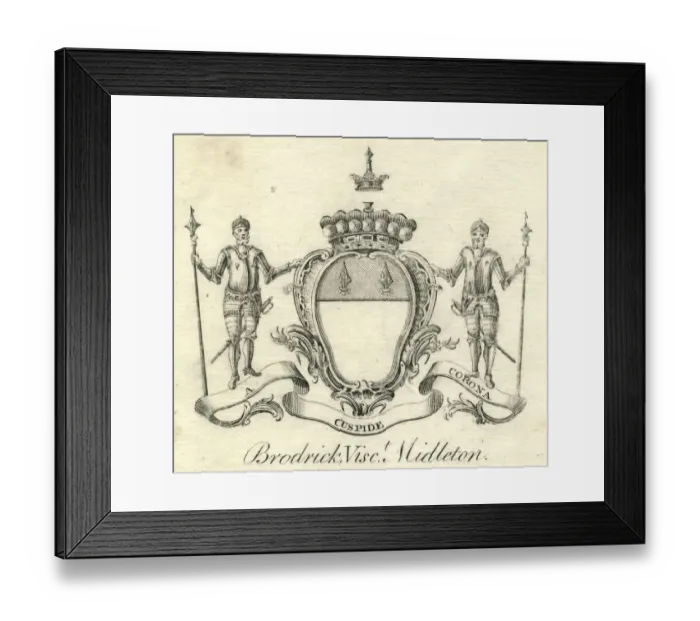 Framed Print : Coat of arms Brodrick, Viscount Midleton 18th century