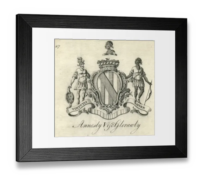 Framed Print : Coat of arms Annesly Viscount Glerawly 18th century Framed Print : Coat of arms Annesly Viscount Glerawly 18th century