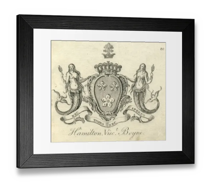 Framed Print : Coat of arms Hamilton, Viscount Boyne 18th century Framed Print : Coat of arms Hamilton, Viscount Boyne 18th century