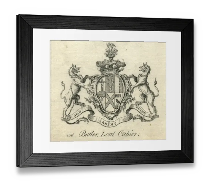 Framed Print : Coat of arms Butler Lord Cahier 18th century Framed Print : Coat of arms Butler Lord Cahier 18th century