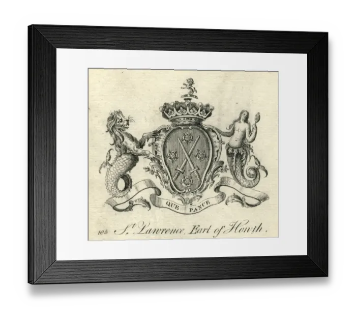 Framed Print : Coat of arms St. Lawrence Earl Howth 18th century Framed Print : Coat of arms St. Lawrence Earl Howth 18th century