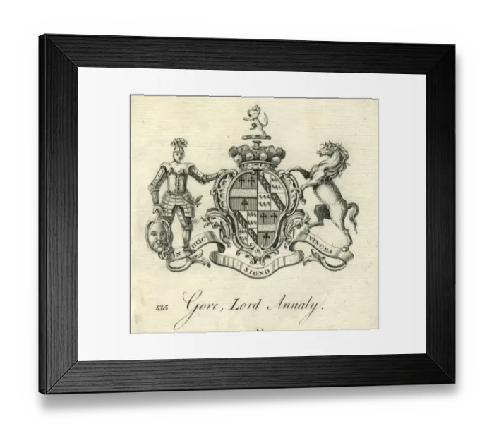 Framed Print : Coat of arms Gore, Lord Annaly 18th century Framed Print : Coat of arms Gore, Lord Annaly 18th century