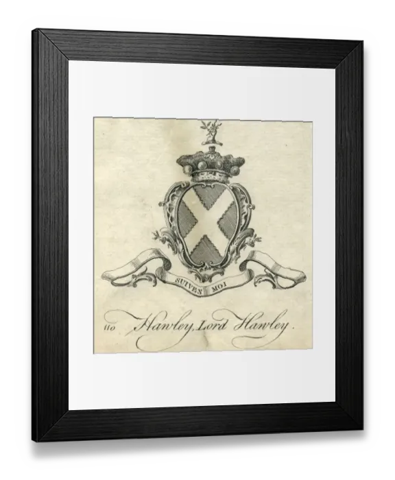 Framed Print : Coat of arms Lord Hawley 18th century Framed Print : Coat of arms Lord Hawley 18th century