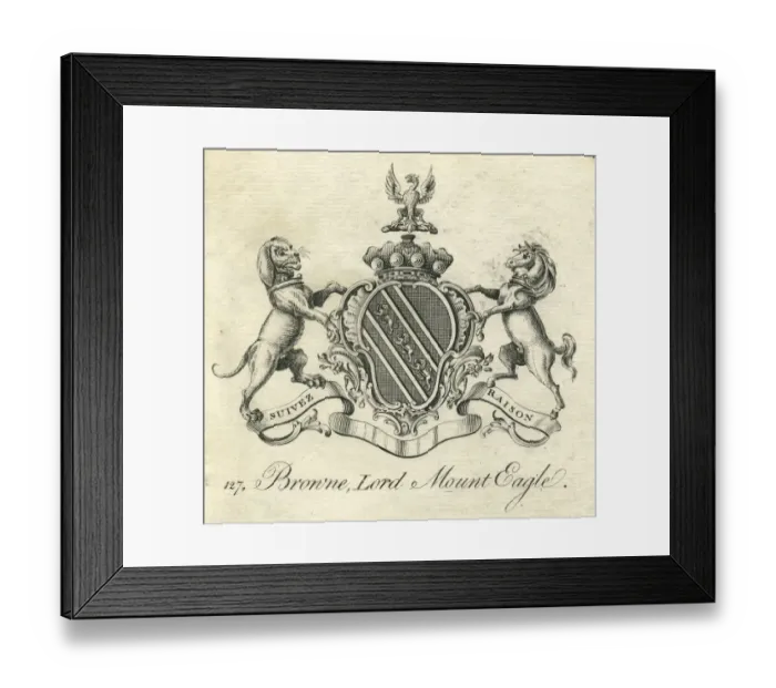 Framed Print : Coat of Arms Browne Lord Mount Eagle 18th century Framed Print : Coat of Arms Browne Lord Mount Eagle 18th century