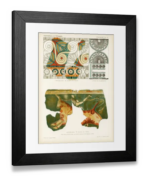 Framed Print : ancient Mycenaean frescos and frieze in Tiryns Framed Print : ancient Mycenaean frescos and frieze in Tiryns