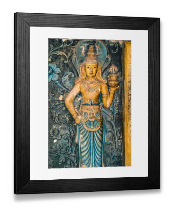 Framed Print : 18th century frescoes and statues of Buddhism at entrance to shrine at Dambadeniya Temple (Vijayasundararama temple at Dambadeniya) Framed Print : 18th century frescoes and statues of Buddhism at entrance to shrine at Dambadeniya Temple (Vijayasundararama temple at Dambadeniya)