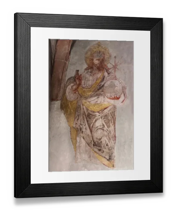 Framed Print : Fresco by Jesus from the 16th century, St. Egidien Church, Beerbach, Middle Franconia, Bavaria, Germany Framed Print : Fresco by Jesus from the 16th century, St. Egidien Church, Beerbach, Middle Franconia, Bavaria, Germany