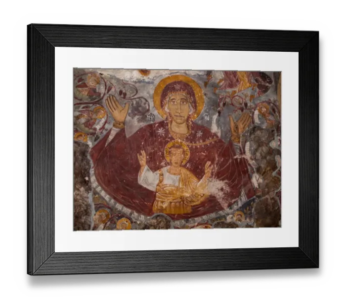 Framed Print : Mural of Mother of God and baby Jesus in Sumela Monastery near Trabzon, Turkey Framed Print : Mural of Mother of God and baby Jesus in Sumela Monastery near Trabzon, Turkey