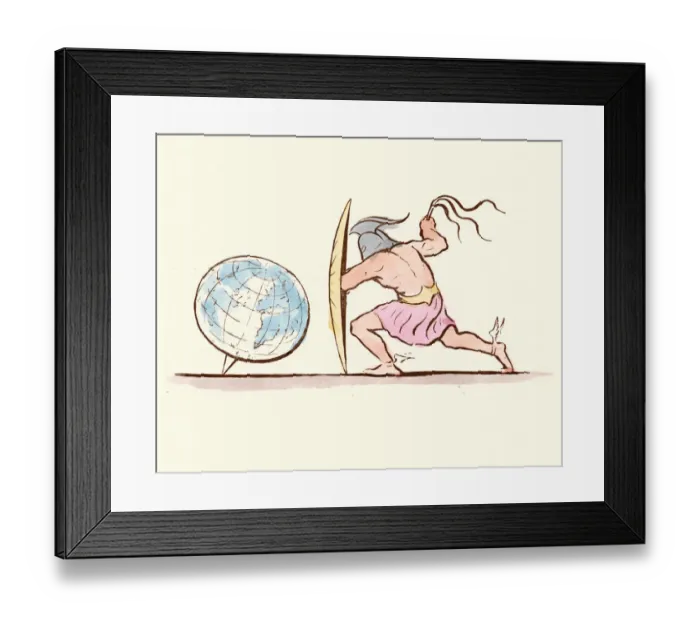 Framed Print : Victorian satire, Gladiator against the false world Framed Print : Victorian satire, Gladiator against the false world