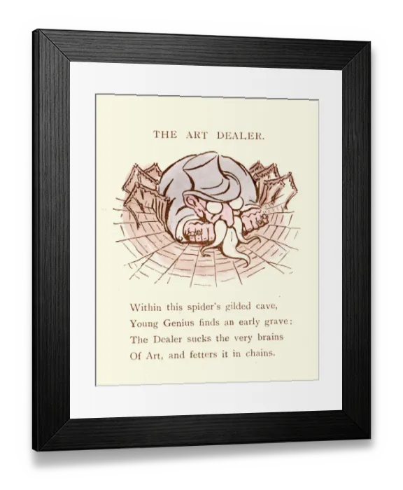 Framed Print : Victorian satirical cartoon on the Art Dealer Framed Print : Victorian satirical cartoon on the Art Dealer