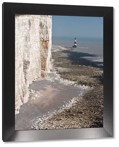 Beachy Head Lighthouse seen from the cliff top